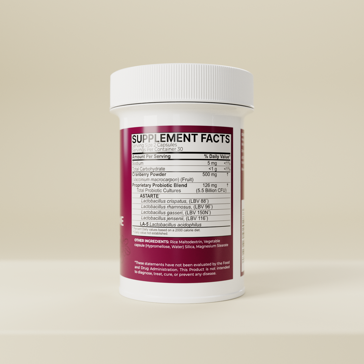 HER Microbiome — supplement facts label